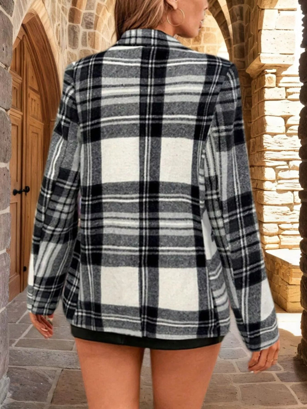 Christmas Plaid Single - Button Blazer - Hot Hits