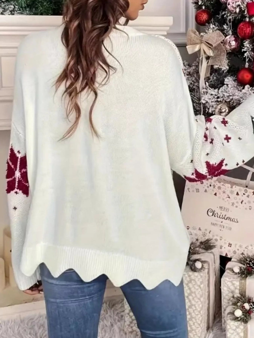 Christmas Tree Pattern Round Neck Sweater - Hot Hits