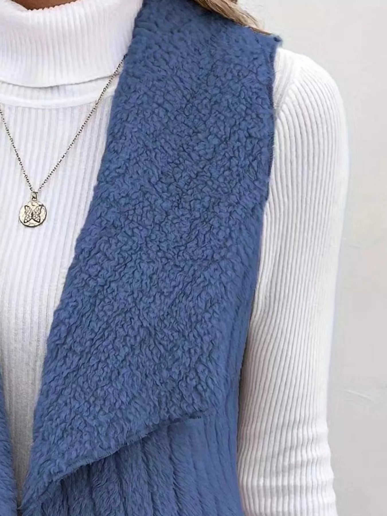 Cozy Fleece Open Front Vest Coat - Hot Hits