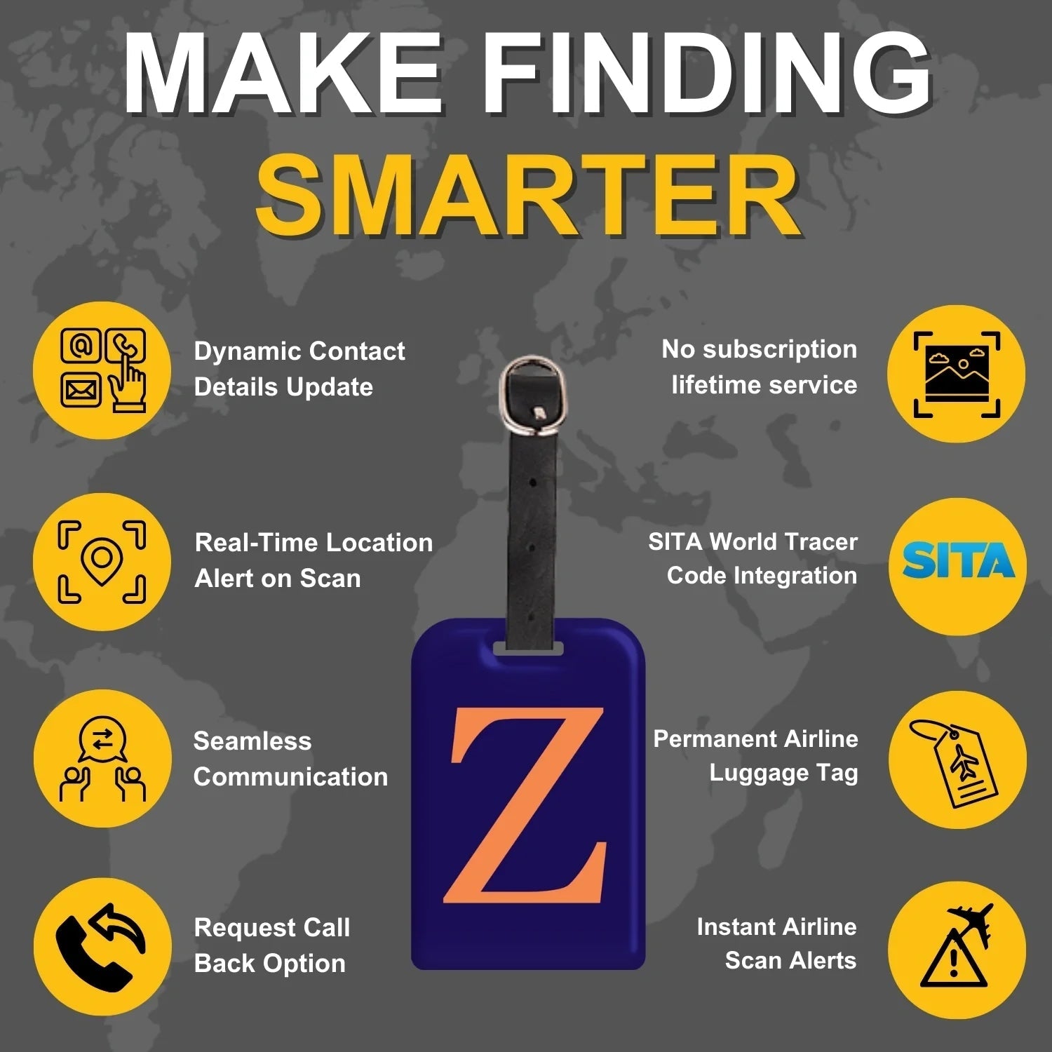 Initials Bag tag Z [pack 2] - Hothits