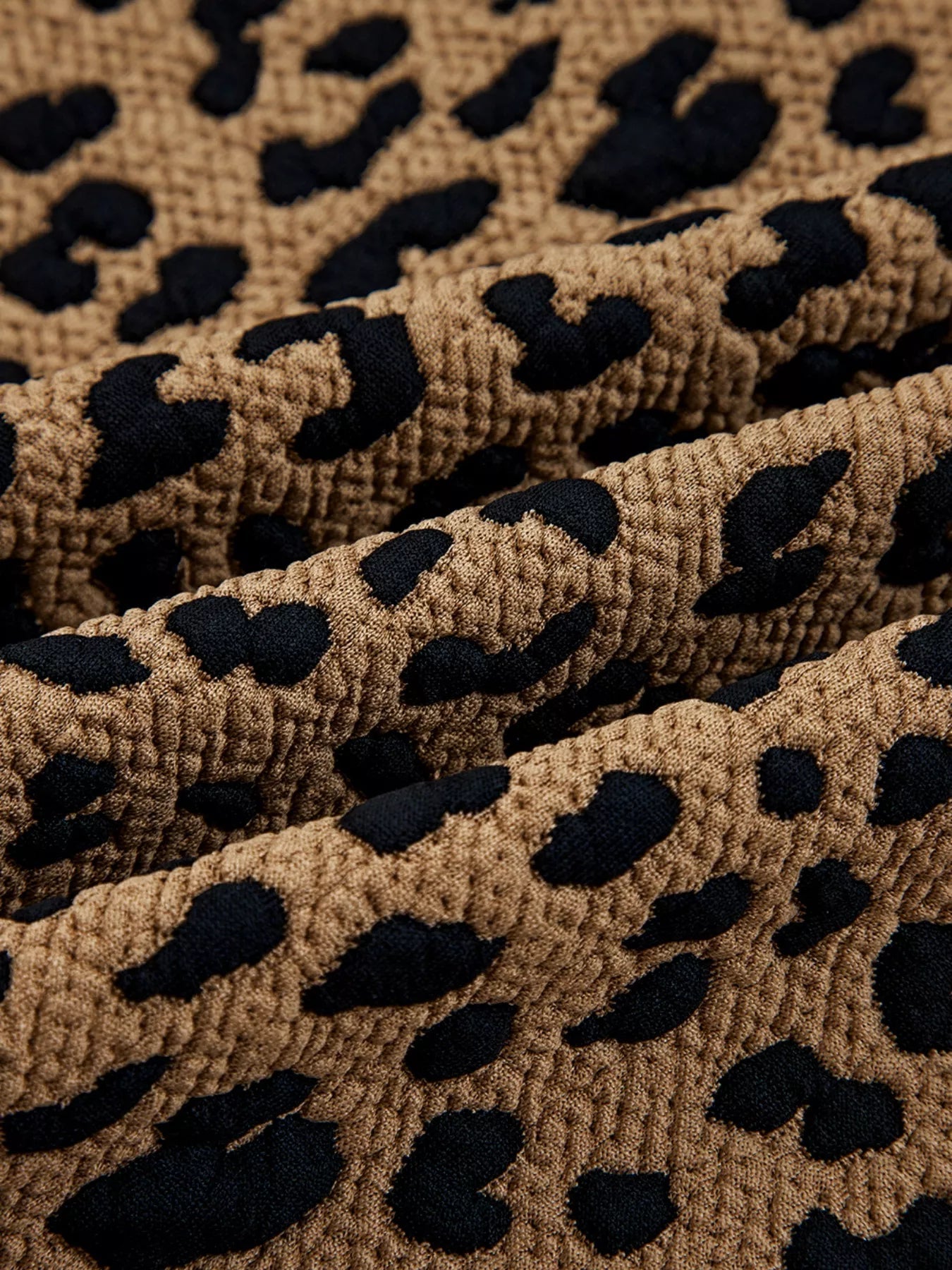 Leopard Print Quarter Zip Sweatshirt - Hot Hits