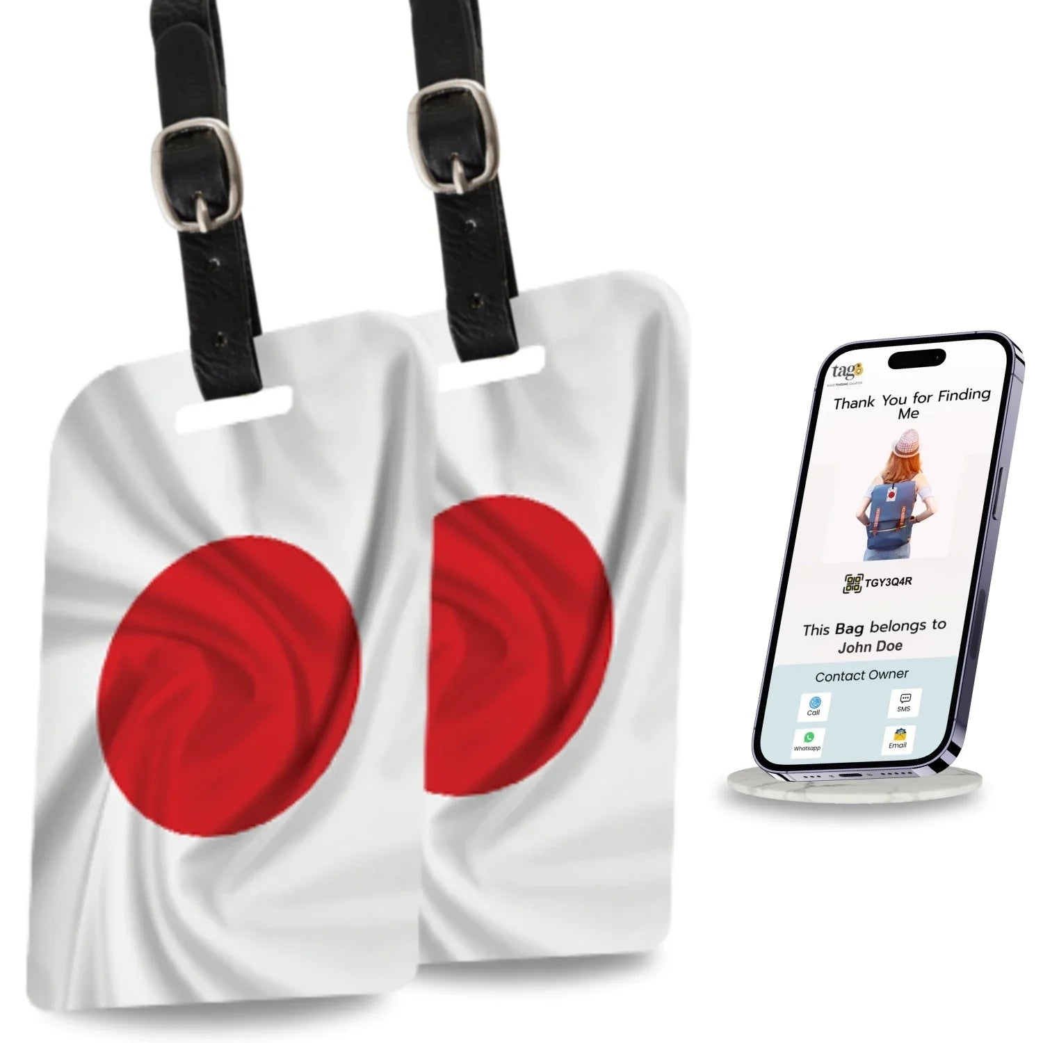 Smart Bag Security Tag - Japan Flag [Pack 2] - Hothits