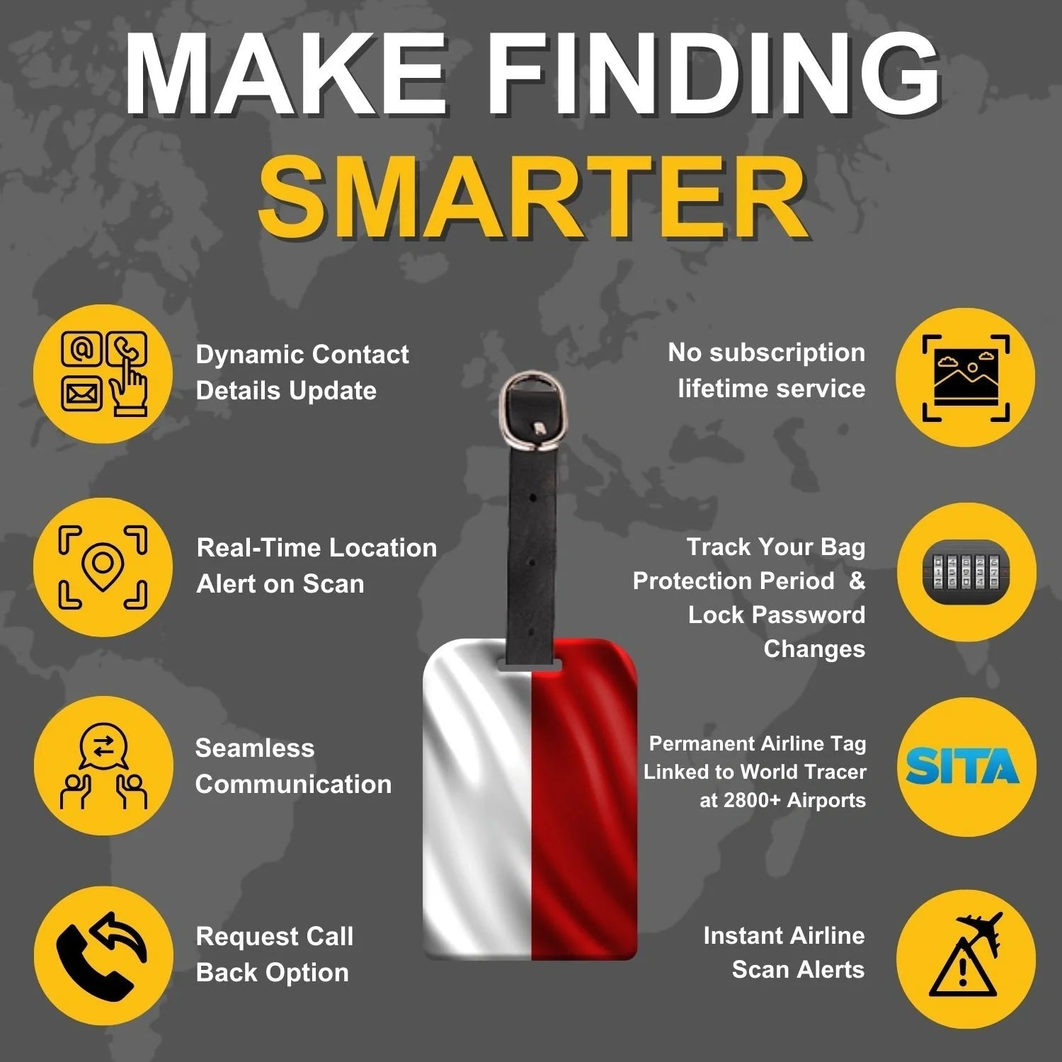 Smart Bag Security Tag - Monaco [Pack 2] - Hothits