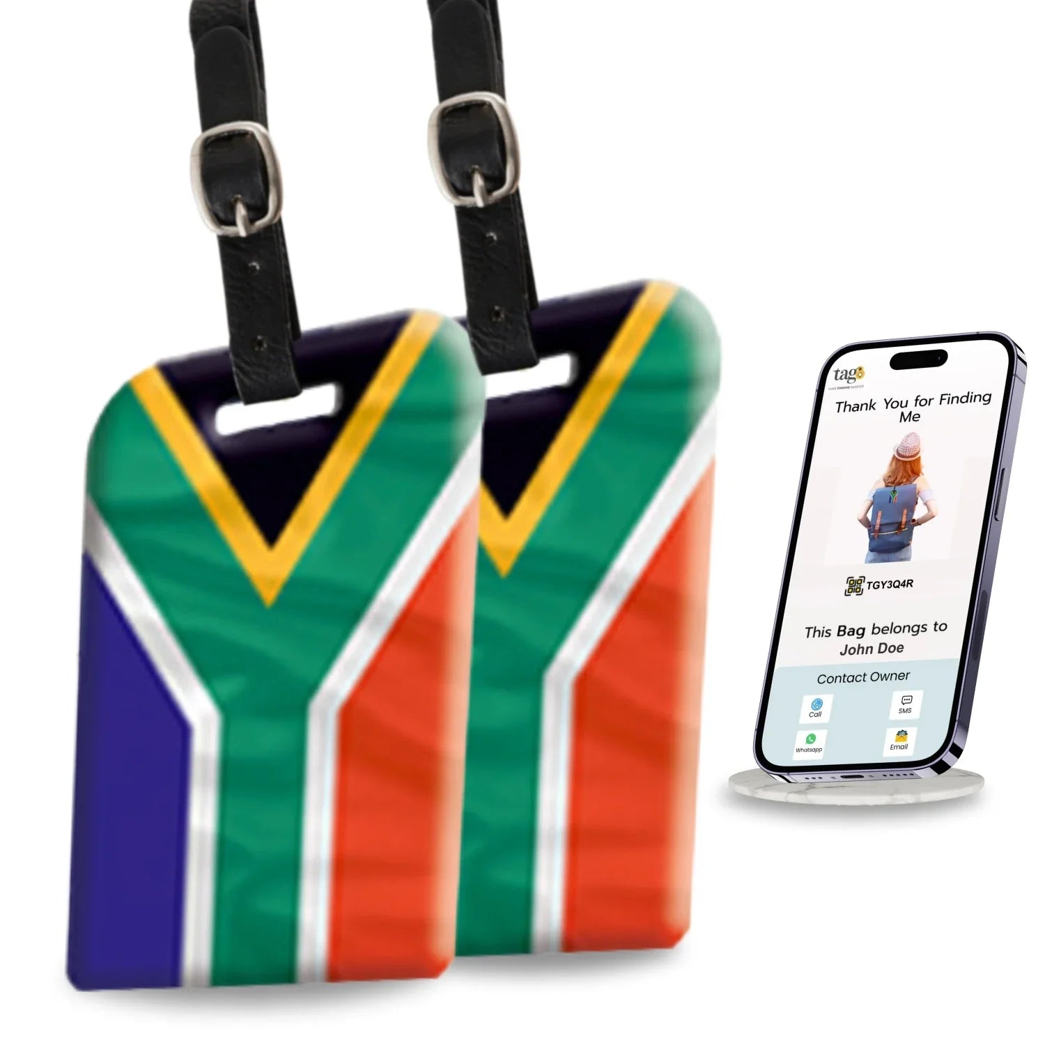 Smart Bag Security Tag - SouthAfrica Flag [Pack 2] - Hothits