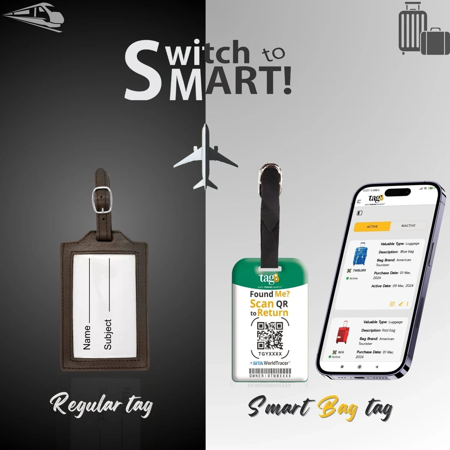 Smart Bag Security Tag - SouthAfrica Flag [Pack 2] - Hothits