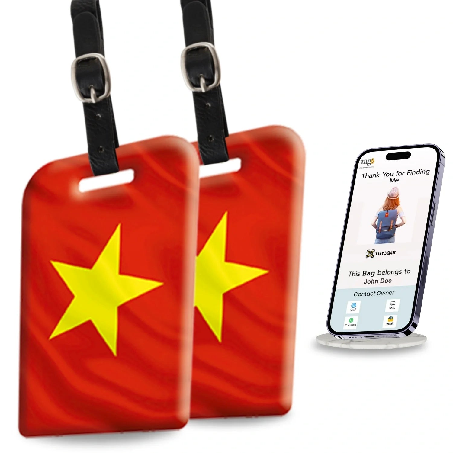Smart Bag Security Tag - Vietnam Flag [Pack 2] - Hothits